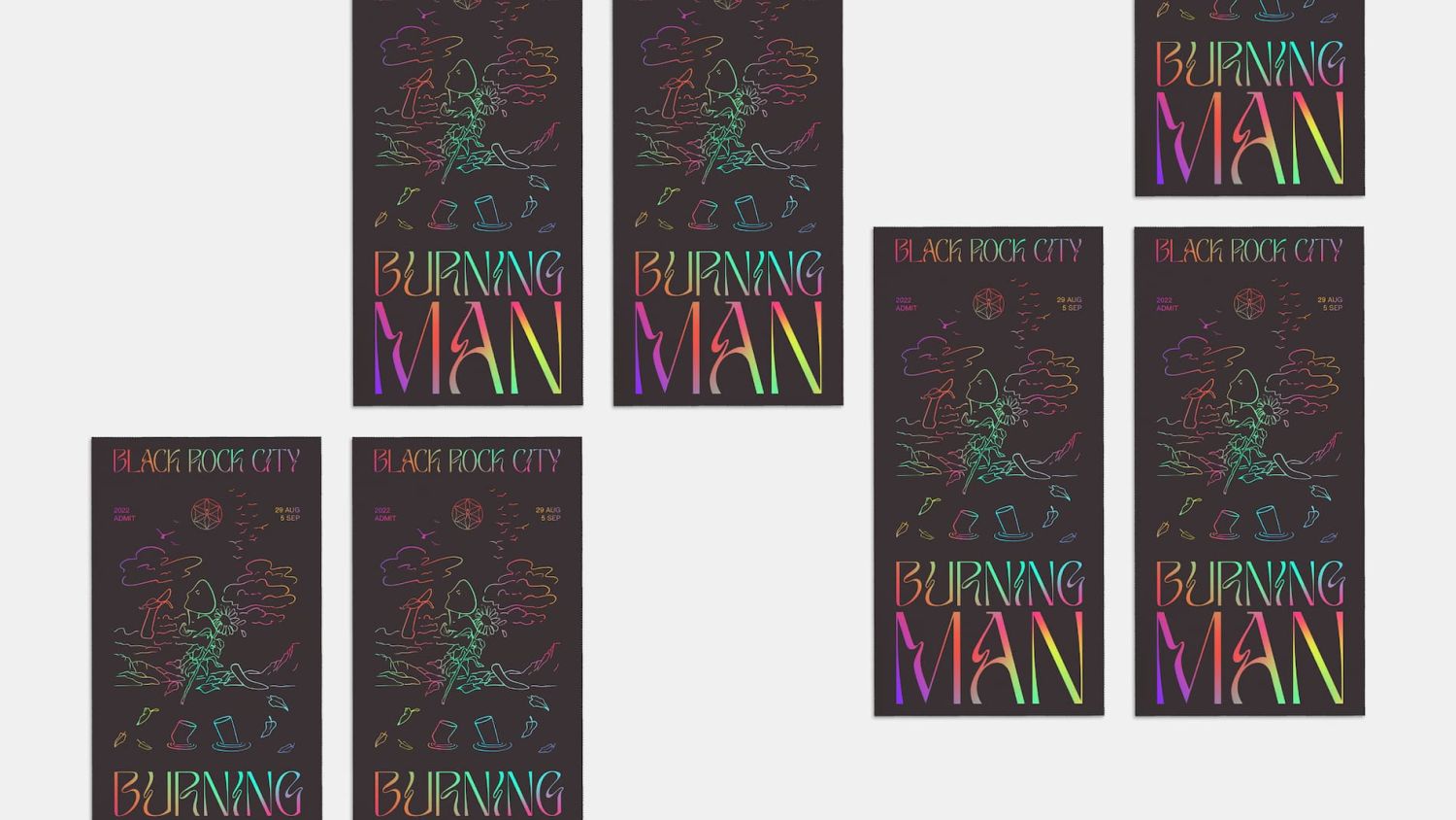 Burning Man Waking Dreams Advertising Campaign - Entry Tickets Design