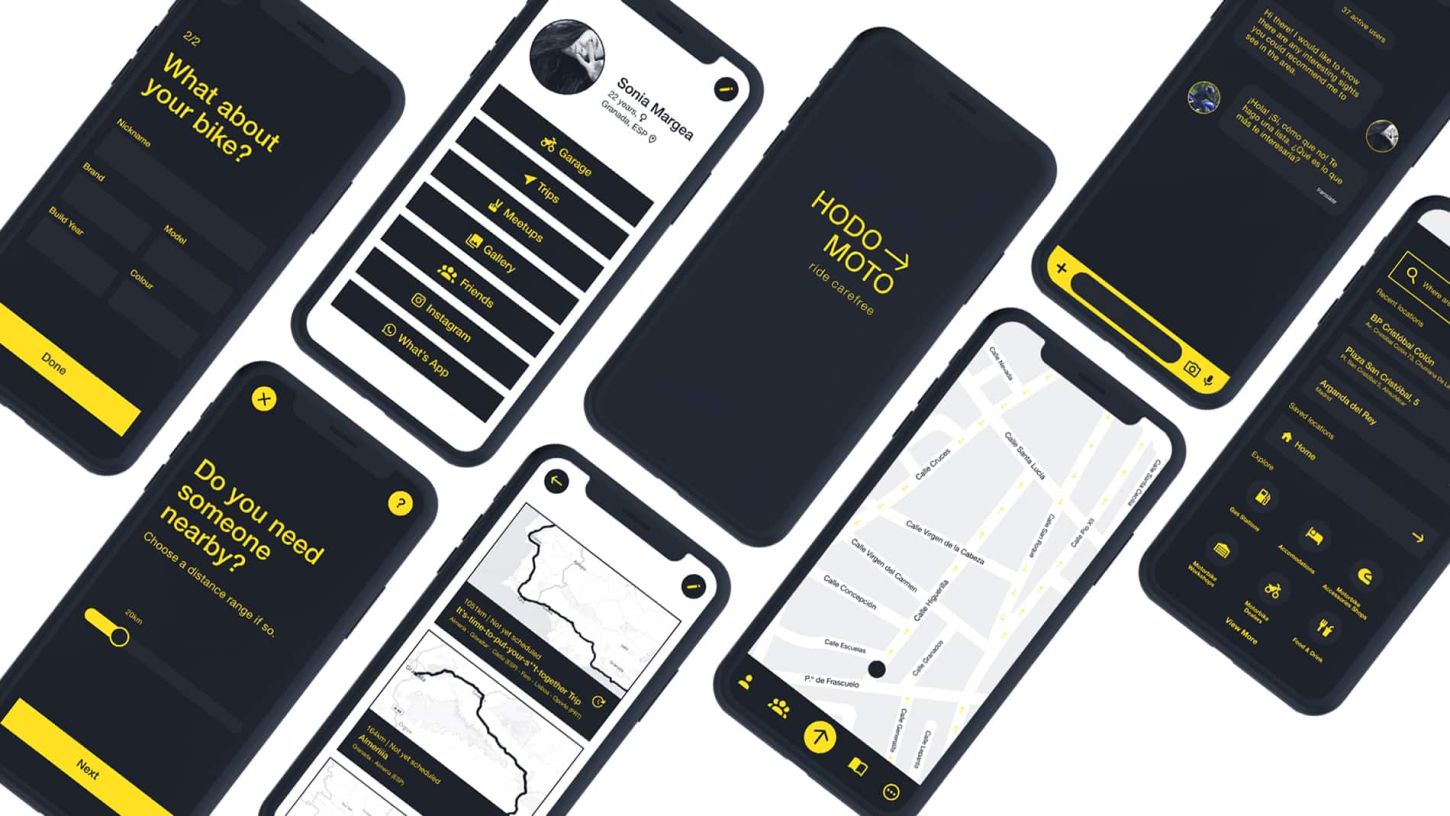 HodoMoto Mobile App for Motorbikers (Screens)